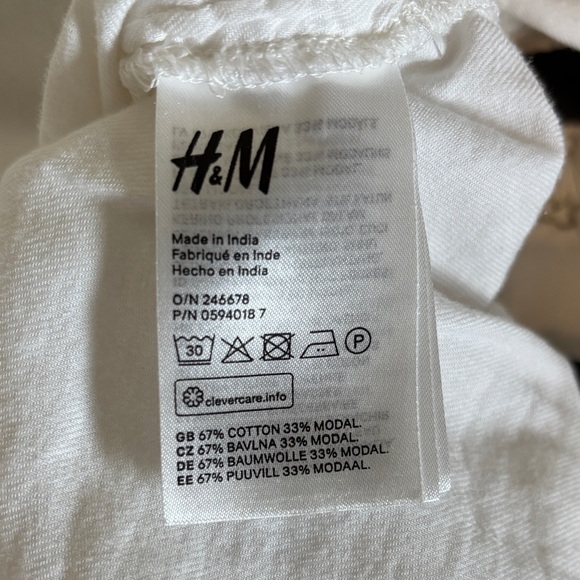 H&M White Peasant Tunic with Tie Neck - Picture 6 of 6